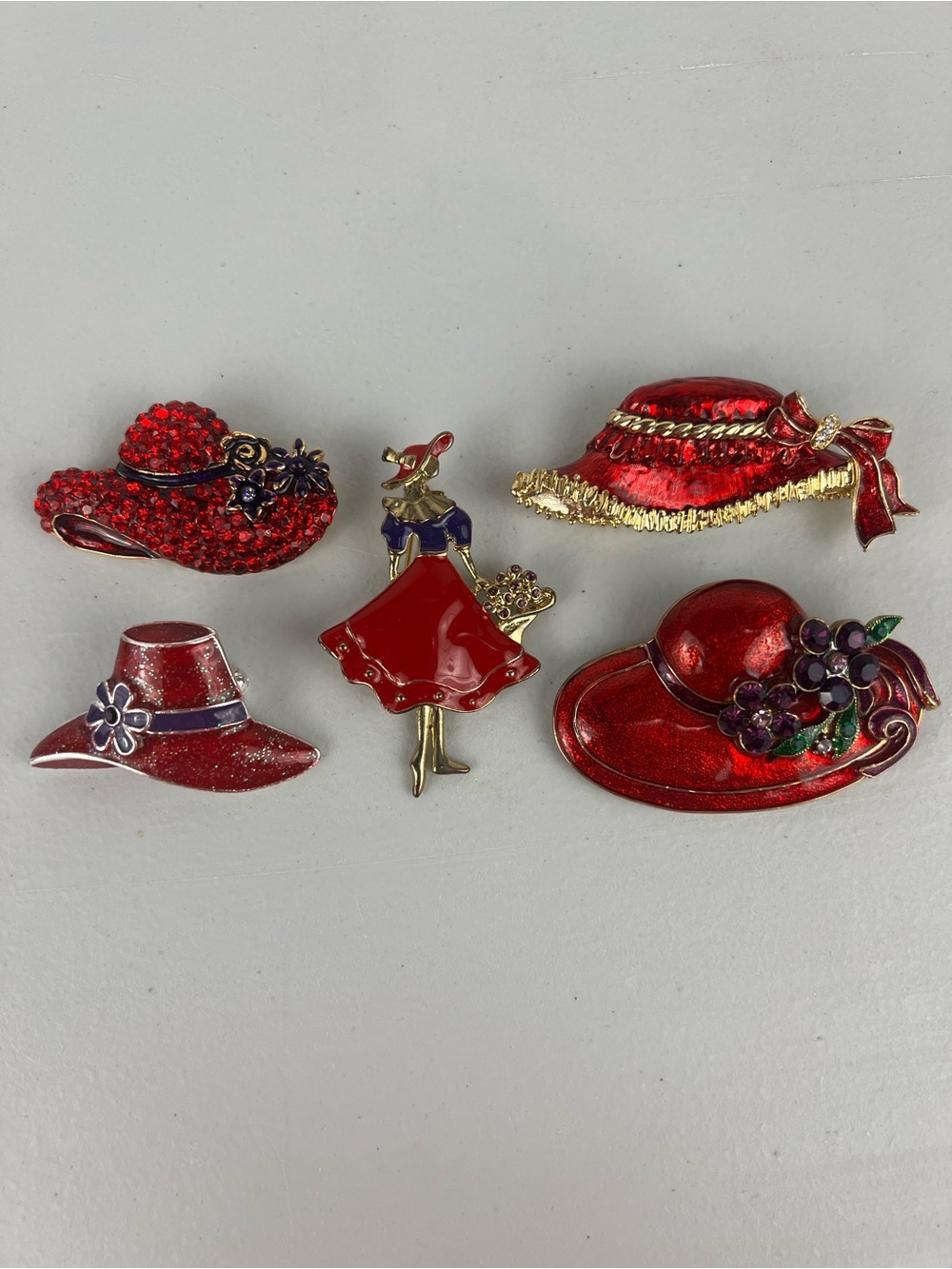 Red Hat Society Brooch Lot